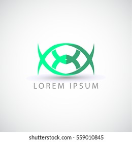 abstract overlapped circled emblem vector logo illustration
