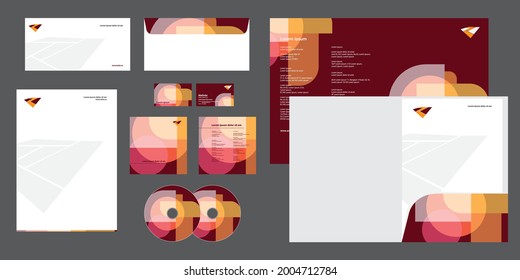 Abstract Overlapping 8bit Modern Corporate Business Identity Stationary