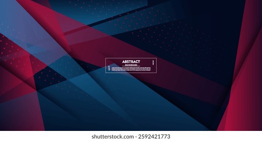 Abstract overlapping blue and red color frame background pattern with square paper cut pattern. Overlapping background with shadow design. Vector eps10