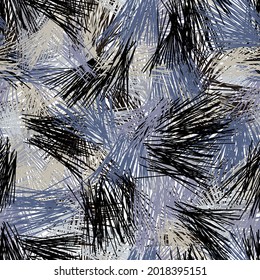 Abstract and overlapping brush seamless pattern,