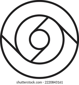 Abstrakte, überlappende kreislogo-Illustration in trendigem und minimalem Stil einzeln auf Hintergrund