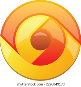 Abstract overlapping circle logo illustration in trendy and minimal style isolated on background