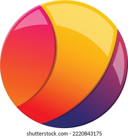 Abstract overlapping circle logo illustration in trendy and minimal style isolated on background