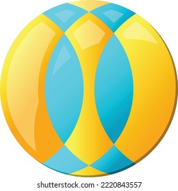Abstract overlapping circle logo illustration in trendy and minimal style isolated on background