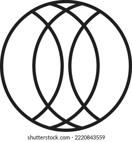 Abstract overlapping circle logo illustration in trendy and minimal style isolated on background