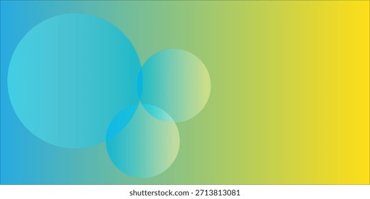 Abstractas Círculos Superpuestos En Gradiente Verde Y Amarillo Con Punto De Acento Azul eps 10