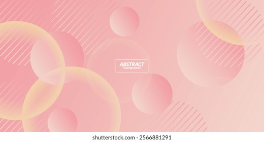 Abstract overlapping circles on colorful background with line element shapes. Bright and modern concept. Vector Eps10