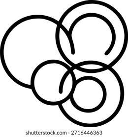 Abstract Overlapping Circles Representing Team Synergy concept as A soft abstract image of overlapping circles representing team synergy and collaboration. The design creates a smooth dynamic flow leaving space for text about creative ideas and teamwork performance. in Photo Stock Concept , copy space for advertisement or banner with Photo Realistic as high Quality Detail --ar 7:2