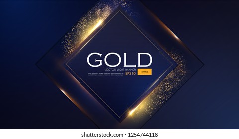 Abstract Overlapping Geometric Background with Gold Glitter Effect.Vector illusratration