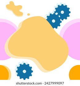 Abstract overlapping geometric shapes in retro style.