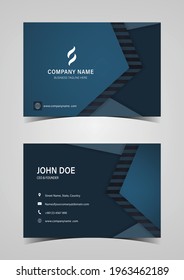 Abstract overlapping geometric shapes style business card template design.