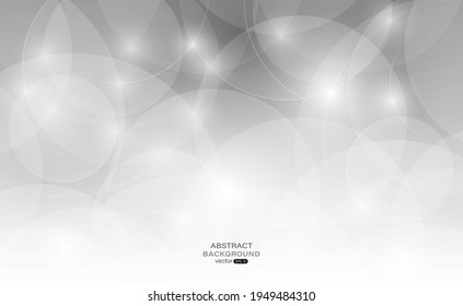 Resumen de círculos grises superpuestos sobre el fondo degradado con círculo de línea y luz. Ilustración del vector
