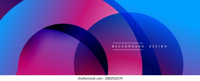 Abstract overlapping lines and circles geometric background with gradient colors