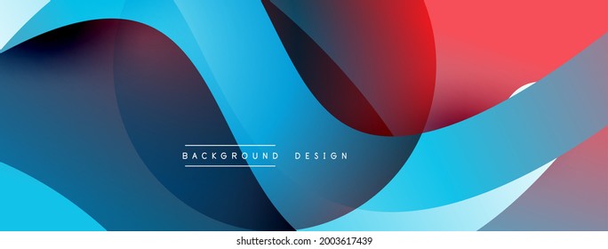 Abstract overlapping lines and circles geometric background with gradient colors