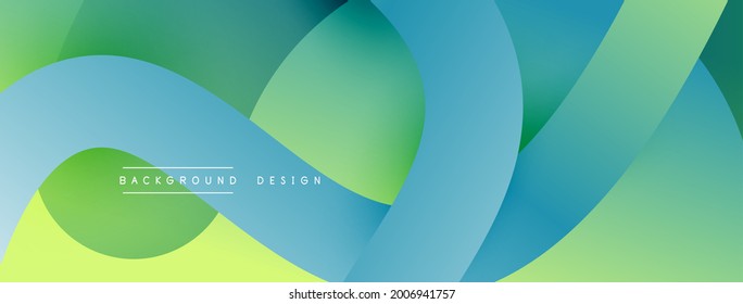 Abstract overlapping lines and circles geometric background with gradient colors