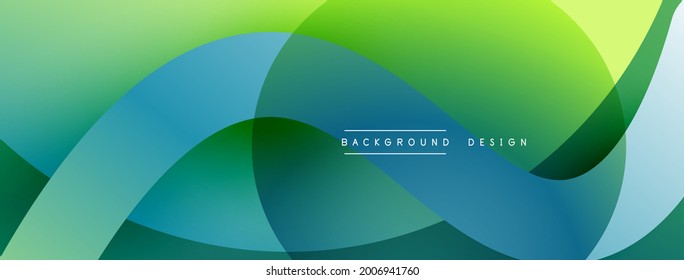 Resumen de líneas superpuestas y círculos de fondo geométrico con colores degradados