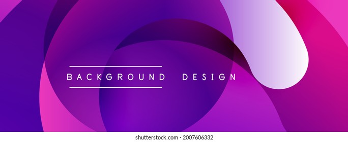 Abstract overlapping lines and circles geometric background with gradient colors