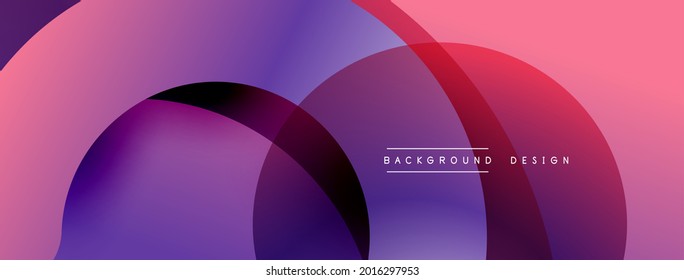 Abstract overlapping lines and circles geometric background with gradient colors
