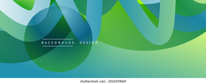 Resumen de líneas superpuestas y círculos de fondo geométrico con colores degradados
