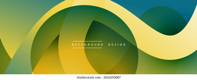 Abstract overlapping lines and circles geometric background with gradient colors
