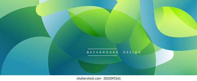 Abstract overlapping lines and circles geometric background with gradient colors