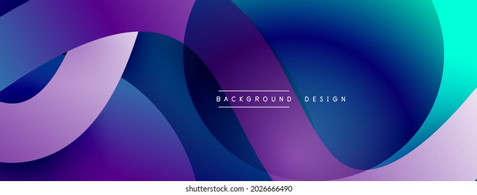 Abstract overlapping lines and circles geometric background with gradient colors