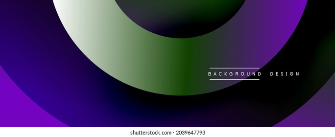 Abstract overlapping lines and circles geometric background with gradient colors