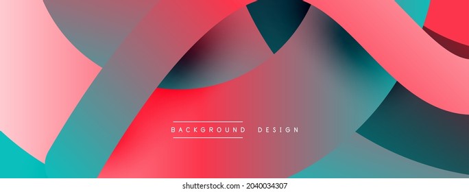 Abstract overlapping lines and circles geometric background with gradient colors