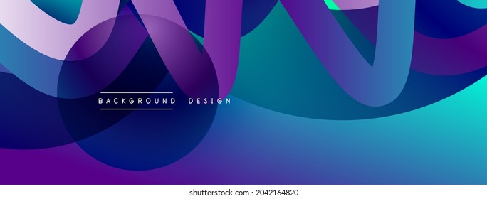Resumen de líneas superpuestas y círculos de fondo geométrico con colores degradados