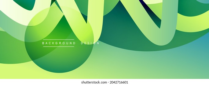 Resumen de líneas superpuestas y círculos de fondo geométrico con colores degradados