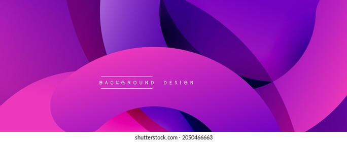 Abstract overlapping lines and circles geometric background with gradient colors