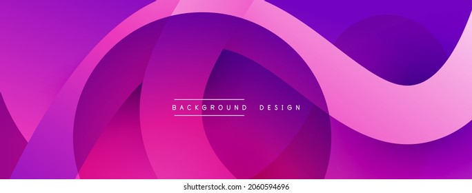 Abstract overlapping lines and circles geometric background with gradient colors