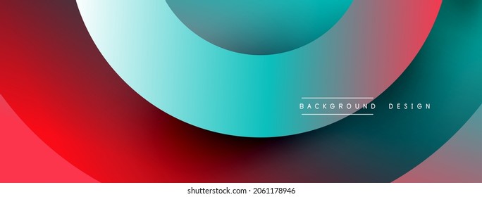 Resumen de líneas superpuestas y círculos de fondo geométrico con colores degradados