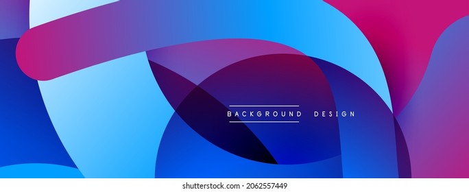 Resumen de líneas superpuestas y círculos de fondo geométrico con colores degradados