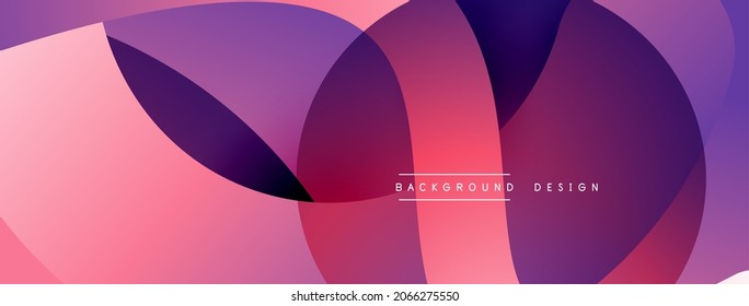 Resumen de líneas superpuestas y círculos de fondo geométrico con colores degradados