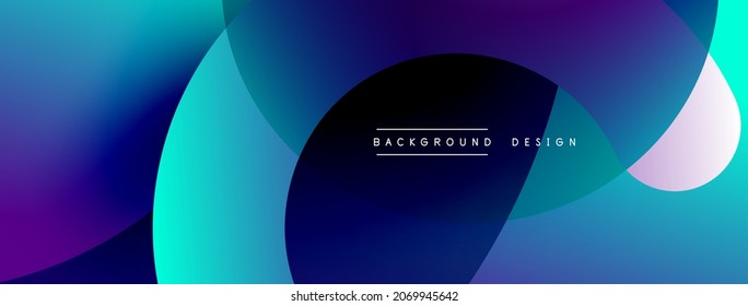 Abstract overlapping lines and circles geometric background with gradient colors