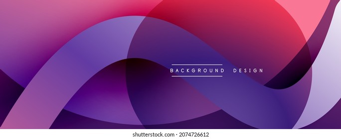 Abstract overlapping lines and circles geometric background with gradient colors