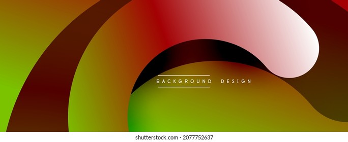 Abstract overlapping lines and circles geometric background with gradient colors
