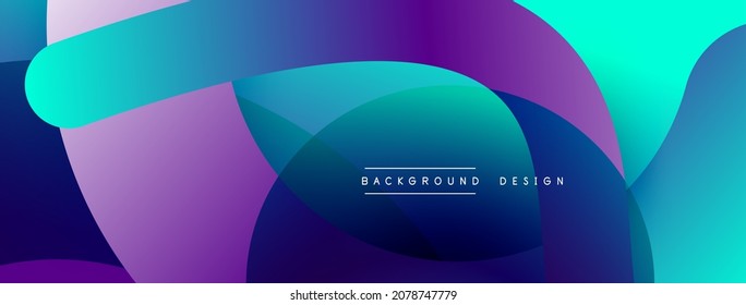 Abstract overlapping lines and circles geometric background with gradient colors