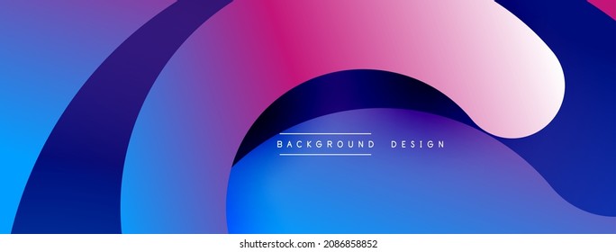Resumen de líneas superpuestas y círculos de fondo geométrico con colores degradados