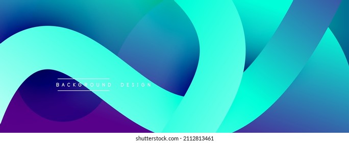 Abstract overlapping lines and circles geometric background with gradient colors