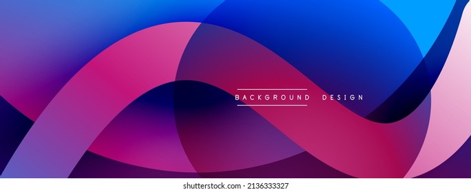 Abstract overlapping lines and circles geometric background with gradient colors