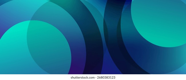 Abstract overlapping lines and circles geometric background with gradient colors, modern design