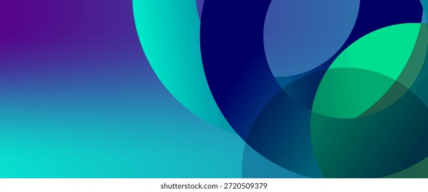 Abstract overlapping lines and circles geometric background with gradient colors, vector eps10