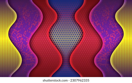 Abstract overlapping lines geometric background with cool gradient backdrop graphic template for brochure, banner, wallpaper, mobile screen