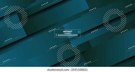 Abstract overlapping square 3D background with gradient green color design. Trendy pattern with stripes. Vector Eps10
