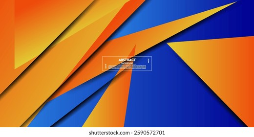 Abstract overlapping square background with blue and orange color design. Simple overlapping shape pattern. Vector Eps10
