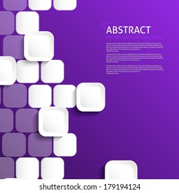 Abstract Overlapping Squares Background. Design Template. Purple background