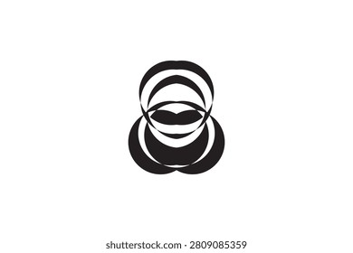 Abstract overlapping triple circle infinity loops corporate vector logo