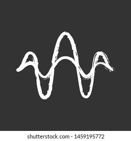 Abstract overlapping waves chalk icon. Sound, audio, music rhythm wavy lines. Vibration, noise amplitude level. Abstract digital soundwave, waveform. Isolated vector chalkboard illustration